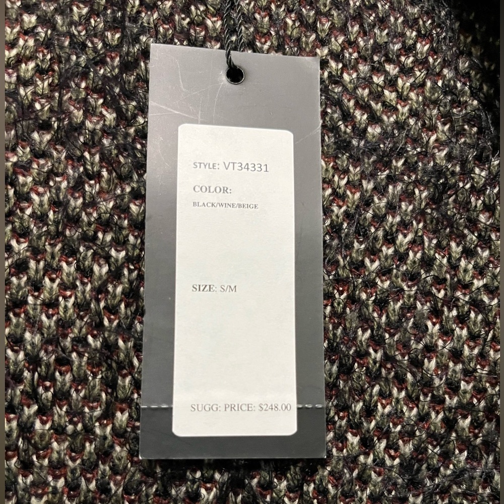Vertigo women’s color blocked Plaid Open Front Sweater Cardigan sm/m oversized - Picture 5 of 5
